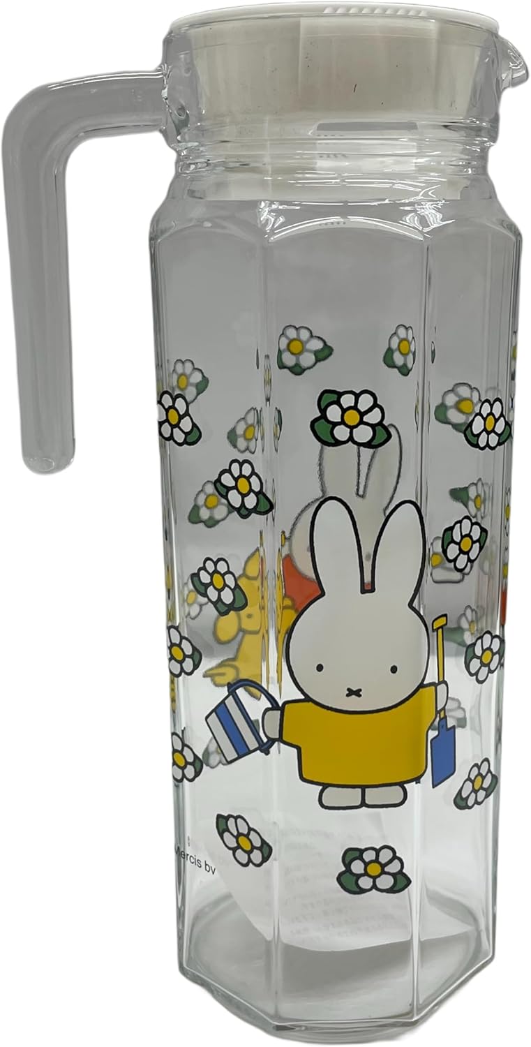 Cozy Company 8644012MG Miffy Glass Pot Juice Jug MIFFY GARDEN 4.3 fl oz (1,100 cc) W 4.9 x D 3.5 x H 9.6 inches (125 x 88 x 245 mm)