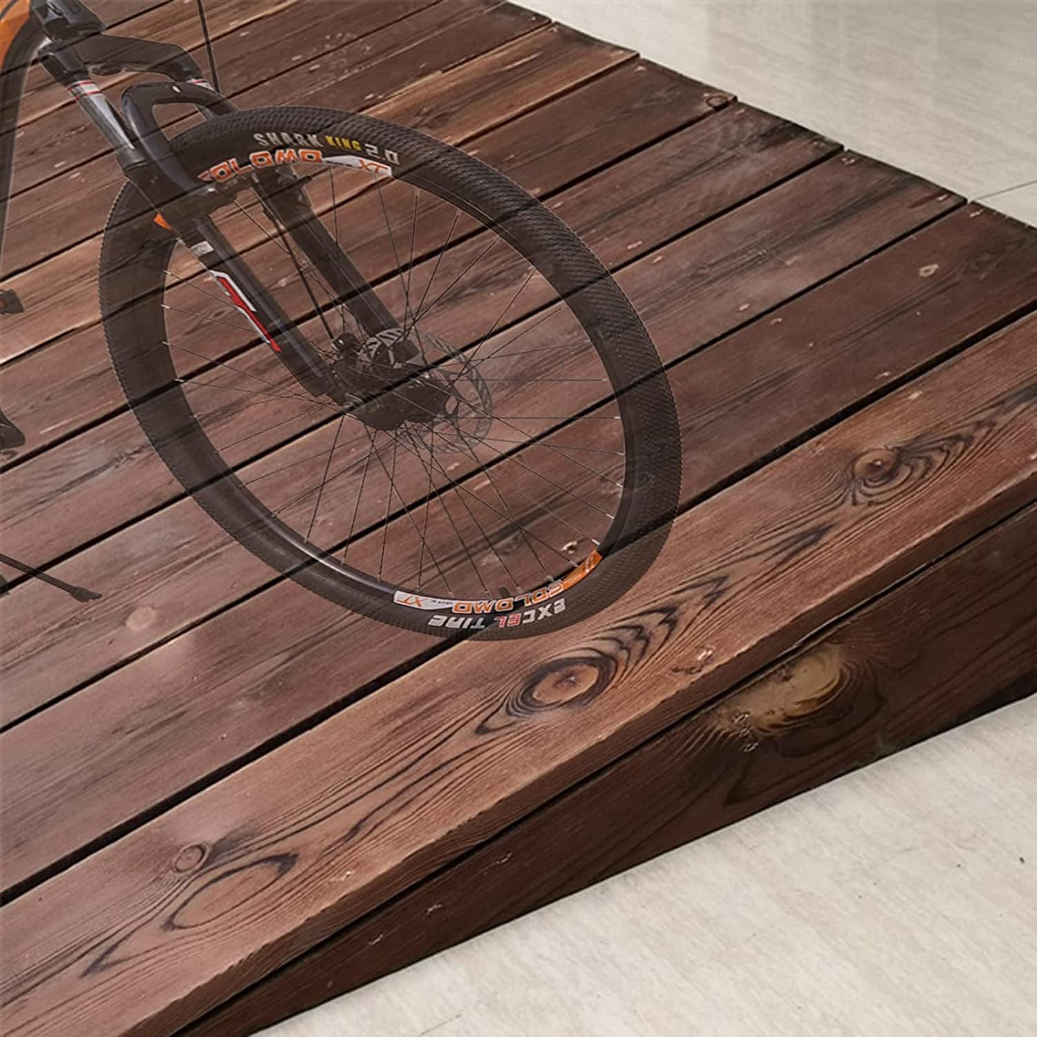 GUENZO Threshold Ramp, Rampsfor Sweeper Walkers Wheelchairs, Threshold Ramp Wooden for Home/Front Door/Yard/Doorways, 3-10 Inch Rise Entry Anti-Slip Transition Ramp(60x70x20cm (23.6x27.5x8))