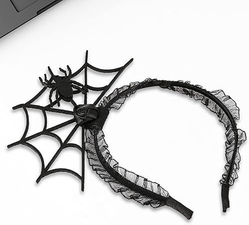 Miniatura 4 de Diademas de Halloween de araña, aro para el pelo, banda para el cabello, telaraña, fiesta de Halloween, accesorio para el cabello para niñas,