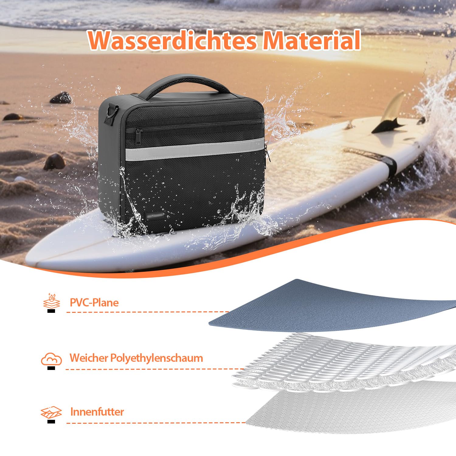 SUP Borsa per pompa, borsa per la pompa ad aria SUP compatibile con la maggior parte delle pompe elettriche SUP, custodia impermeabile con tracolla per accessori paddleboard (solo borsa)
