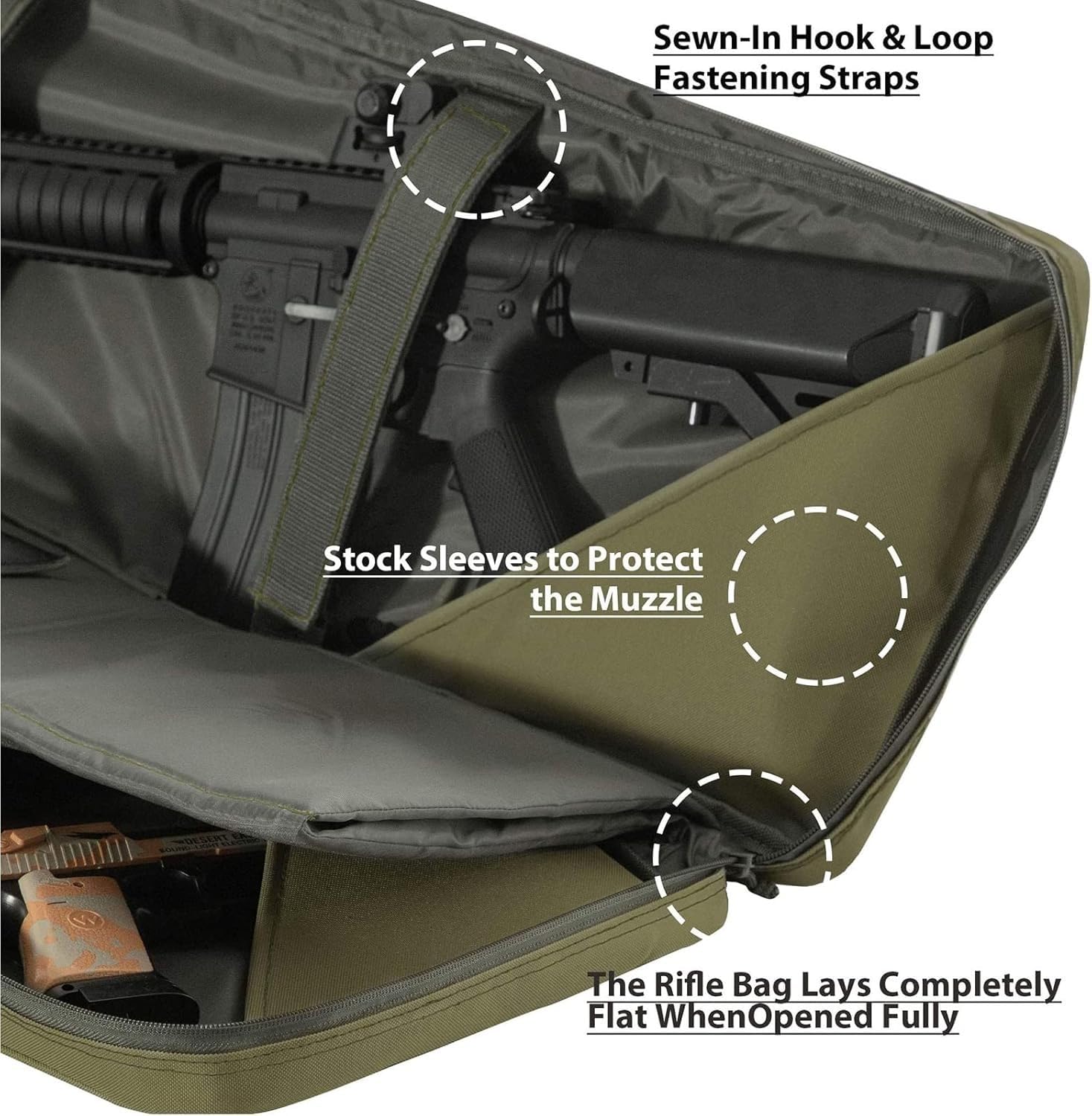 Borsa Per Fucile Tattica Custodia Per Pistola, Cinghia Fucile, Tattica Lunga Per Trasporto Fucili Fodero Per Fucile Con Spallacci Cerniera Bloccabile Capienza Circa 2 Fucili 2 Pistole