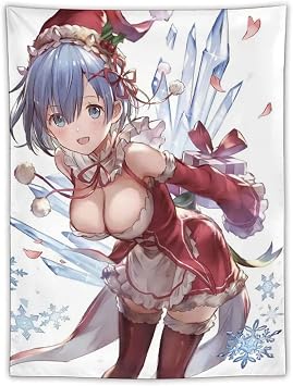 ReZero - Starting Life in Another World Rem Large Tapestry Popular Movie Doujin Animation Tapestry Wall Decor Cute Wall Hanging Wall Scroll Hanging Picture Home Decor Cloth Poster 150x200cm