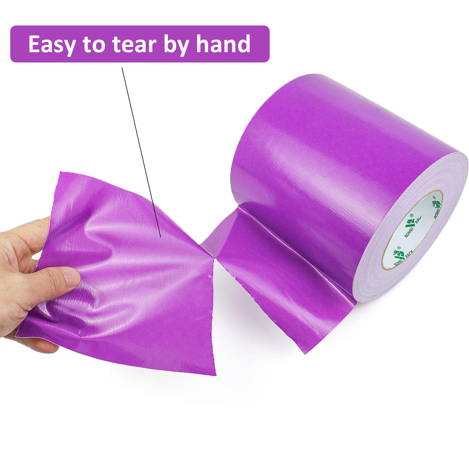 BOMEI PACK Cinta adhesiva de tela morada de 150 mm x 50 m, reforzada, resistente al agua, cinta adhesiva resistente para fijar reparaciones, cajas de etiquetado de manualidades, sellado y flejes para