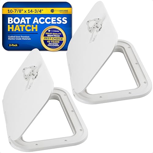 Miniatura 8 de Five Oceans Escotilla de acceso para cubierta marina con mango en T, pestillo de bloqueo, 10-78 pulgadas x 14-34 pulgadas, plástico ABS resistente a