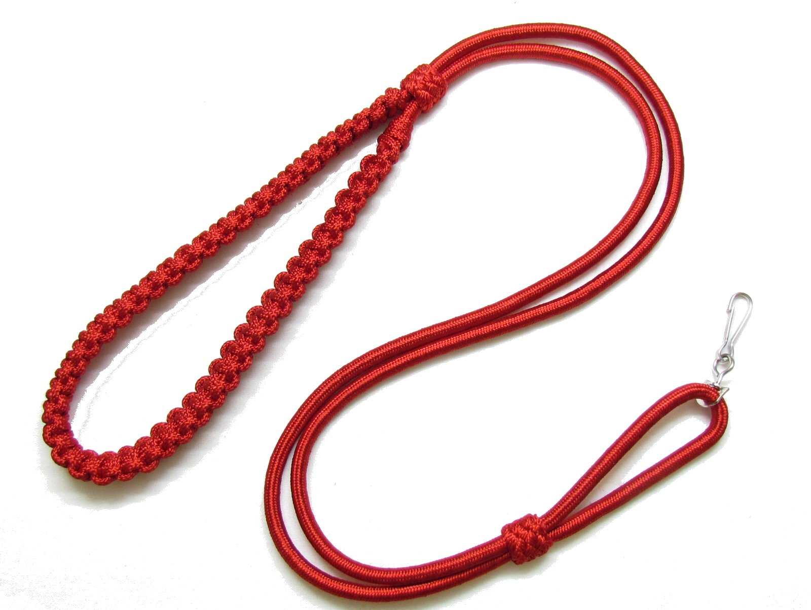 Uniform Store London Whistle Lanyard Red Silky,Lanyard Pleated with chrome hook R1056