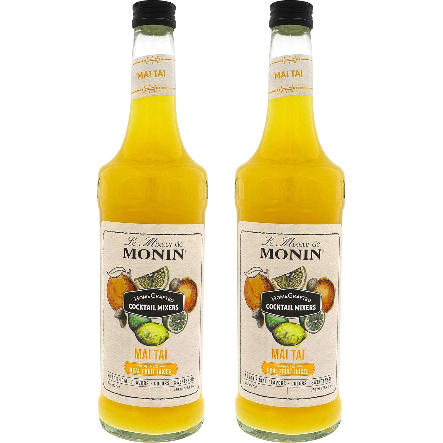 Monin - HomeCrafted Dragon Fruit Cosmo Cocktail Mix, Ready-to-Use Drink Mixer, Strawberry & Pear Blend, Made with Natural Flavors & Real Fruit Juice, DIY Cocktails, Just Add Vodka (750 ml, 2-Pack)