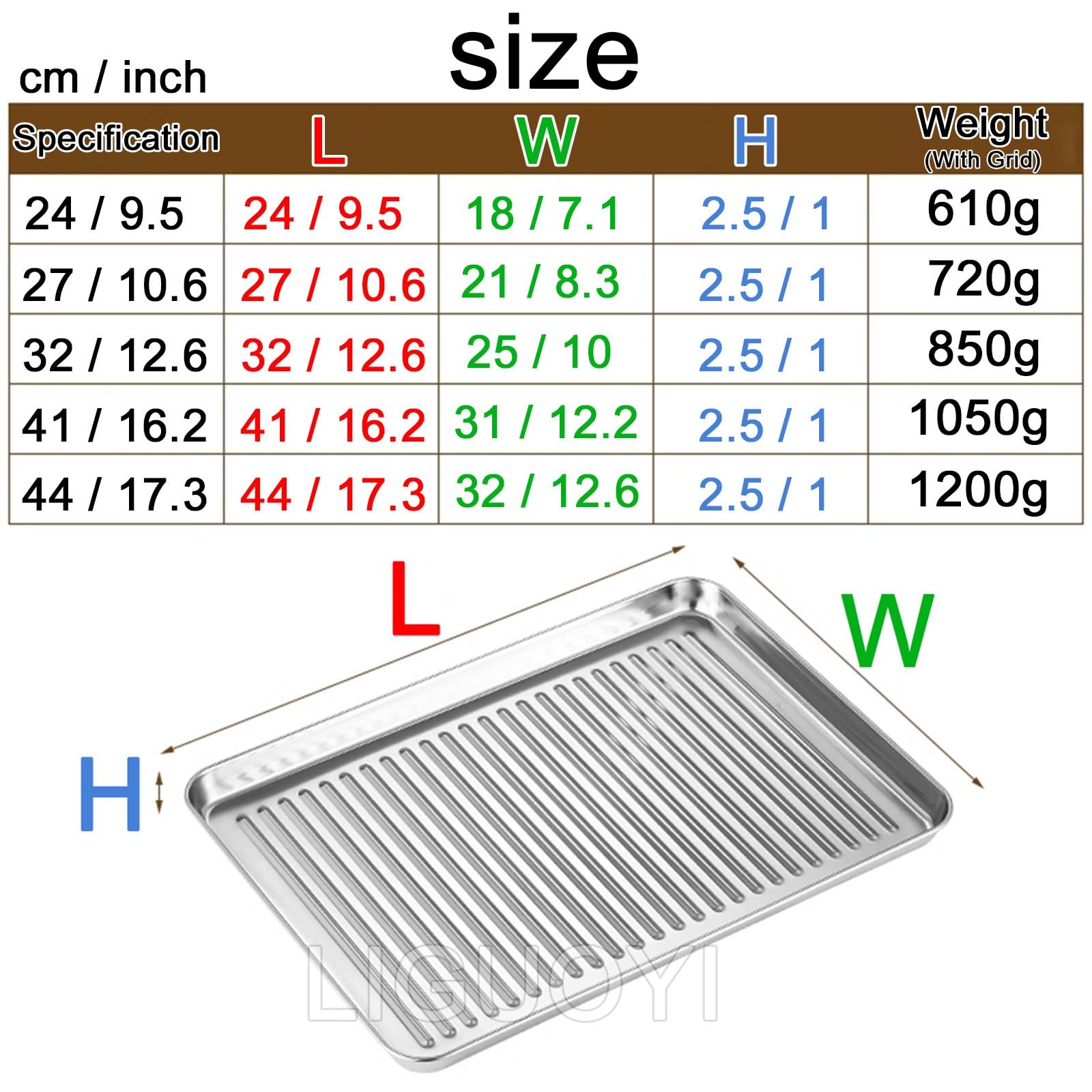 Bandeja para Hornear de Acero Inoxidable, Antiadherente, Rectangular, con Rejilla para Enfriar, Resistente al Calor, para Horno Tostador (410 x 310 mm)