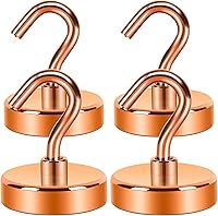 Vista 24 de Neosmuk Ganchos Magnéticos de Servicio Pesado, Imán Fuerte con Gancho para Refrigerador, Ganchos Industriales Súper de Neodimio de Resistencia Extra