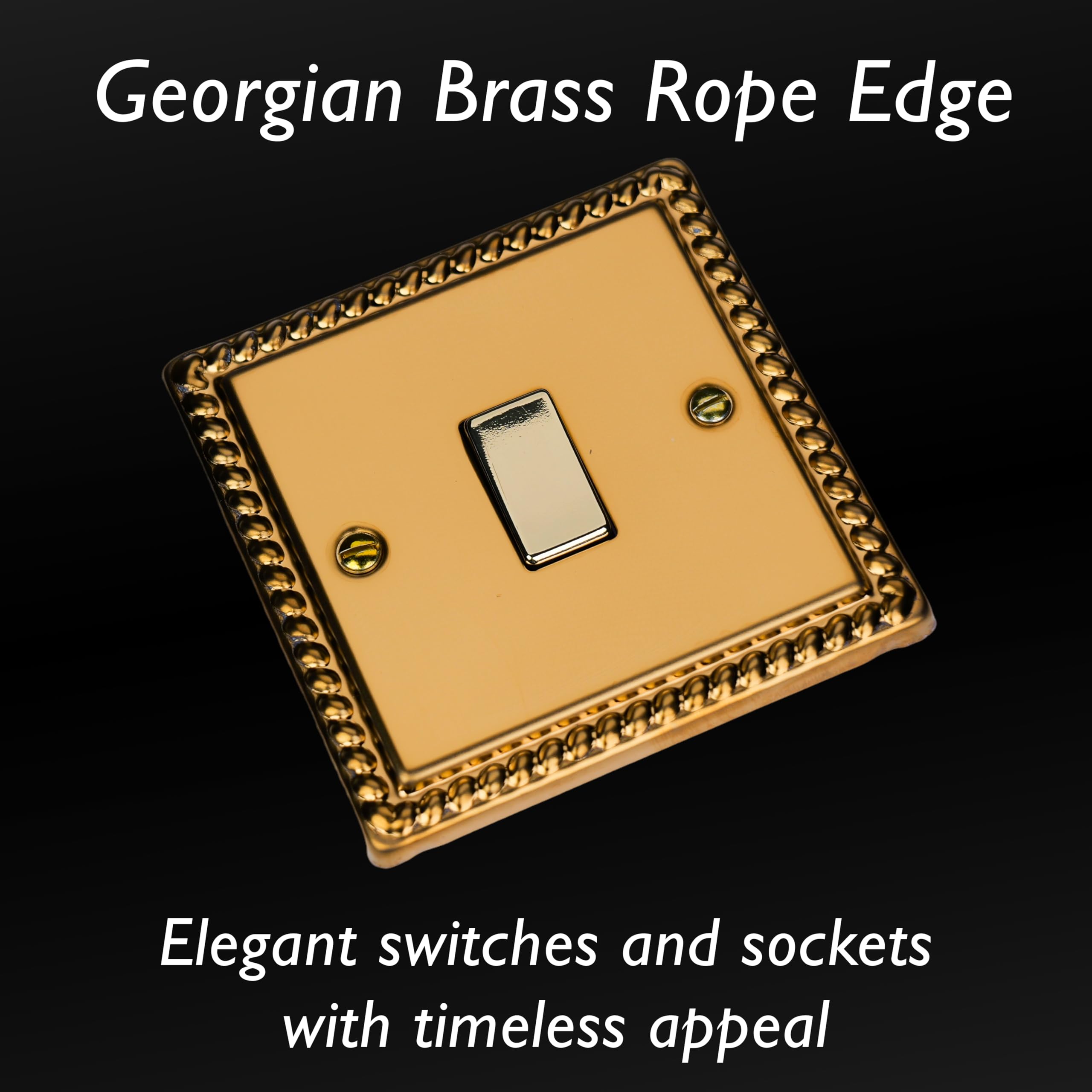 Varilight Single Rocker Light Switch Intermediate - Classic Georgian Brass With Polished Brass Rocker, XG7D - Image 3