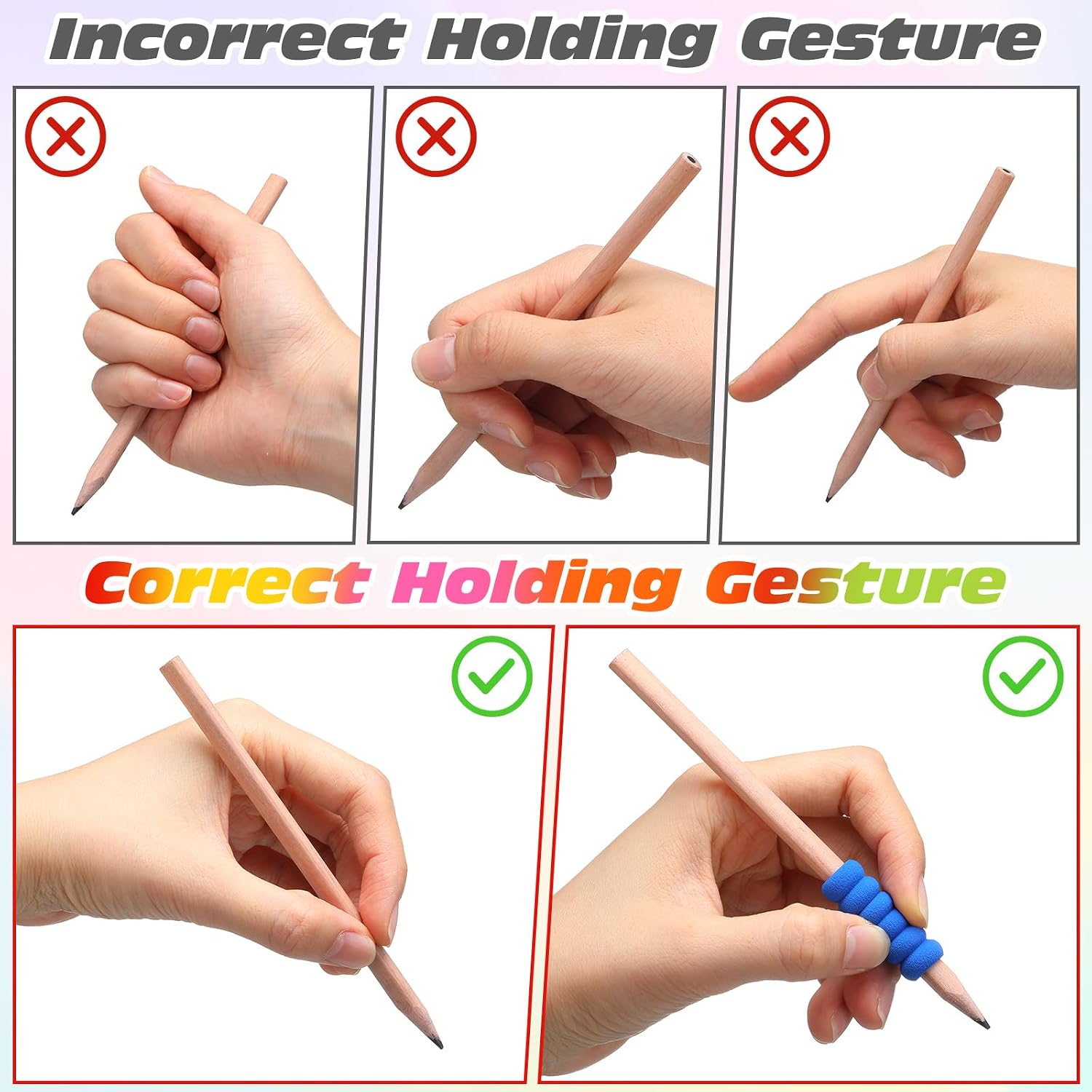 96 Pcs Foam Pencil Grips for Handwriting Ergonomic Pencil Holder