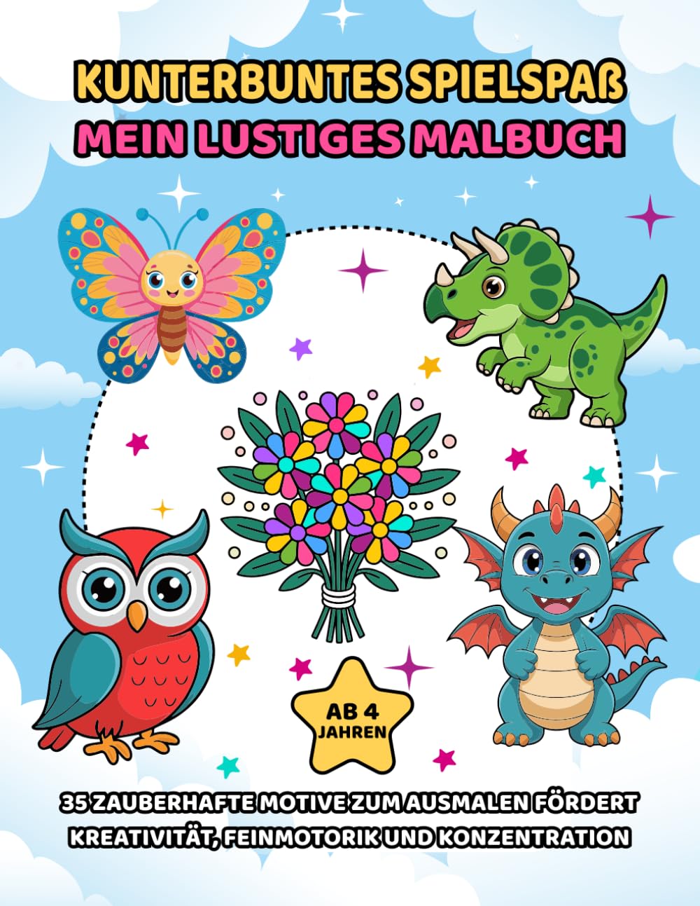 Mein kunterbuntes Mal-Abenteuer ab 4 Jahre – Lustige Ausmalbilder