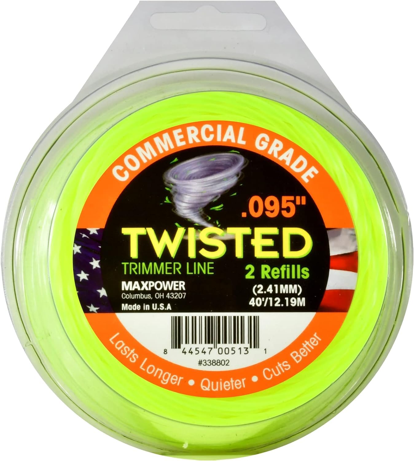 MaxPower Trimmerfaden 2.4mm - 61m Quadratisch Gedreht Für Freischneider