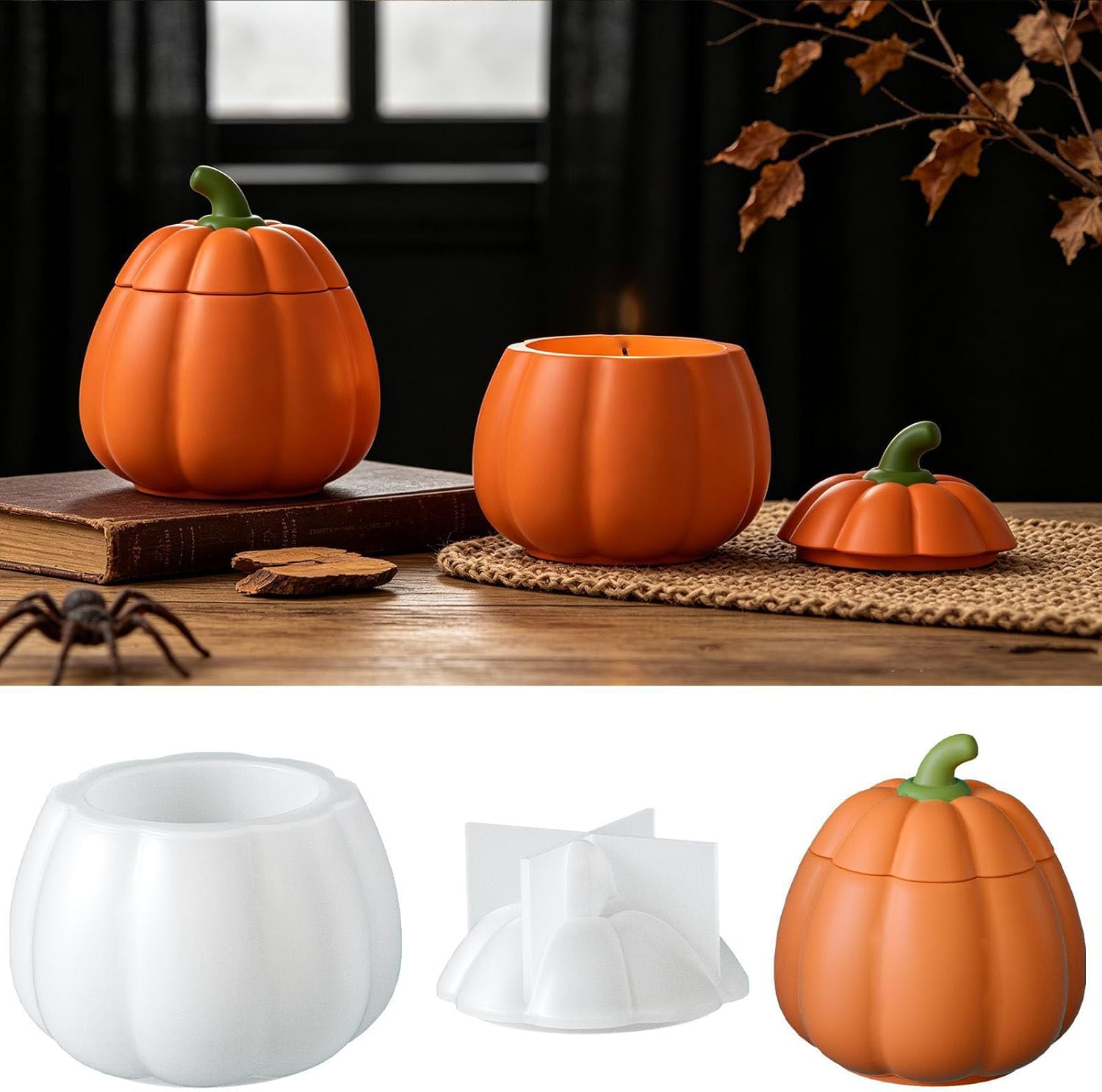 Silicone Pumpkin Jar for Soap Making with Easy Releases Feature Craft Decoration