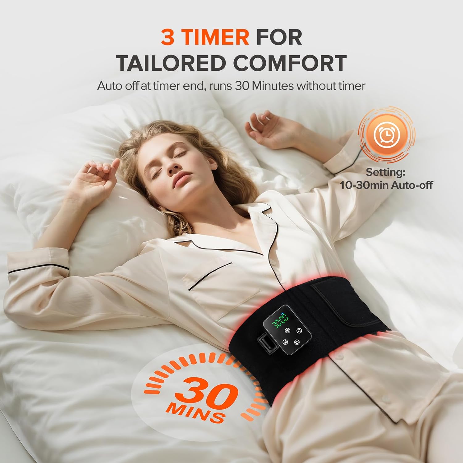 2-in-1 Cordless Red Light Therapy Belt, Wired & Wireless Controller 3000mAh Rechargeable Battery Magnetic LED Screen, 49" * 7" Wearable 660nm & 850nm Red Light Therapy Wrap Belt for Body - Image 4