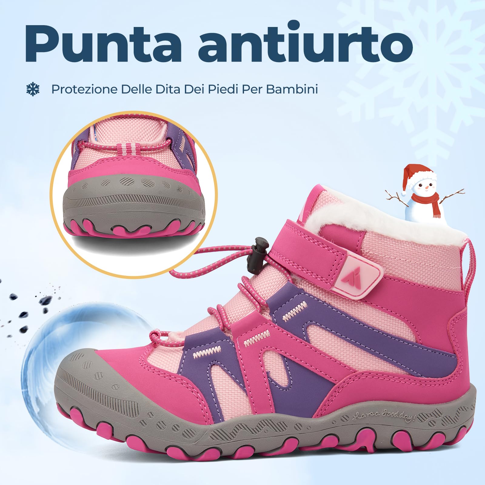 Mishansha Stivali da Neve Bambino Scarpe Invernali Comode con Imbottitura Calda