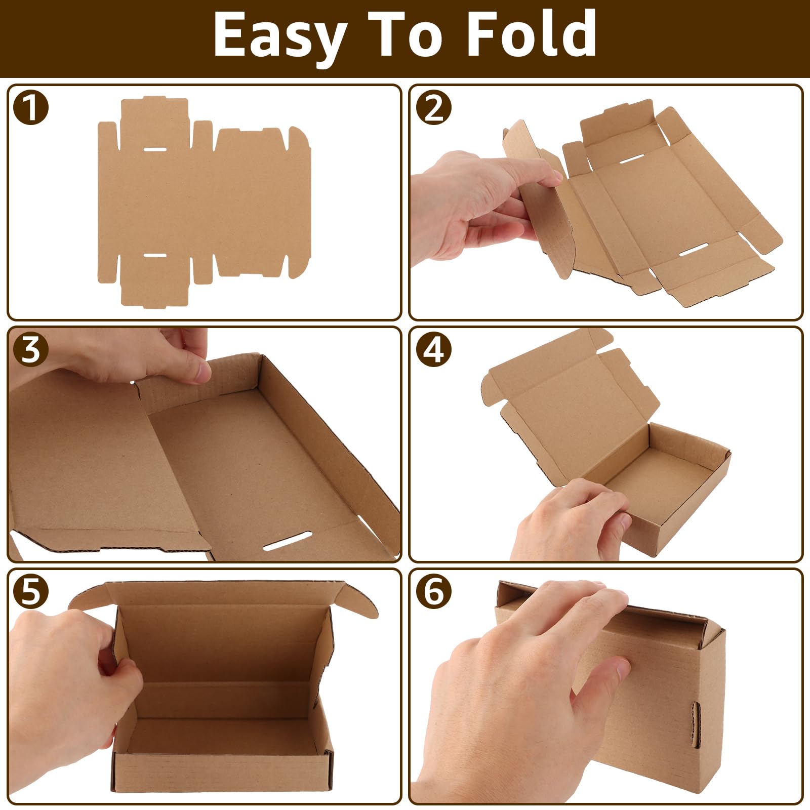 50 Pièces Boîtes d'expédition en carton ondulé, 14 x 9 x 3 cm, boite carton, carton emballage colis, Boîtes d'expédition plates, pour Emballage, Mailing, Business