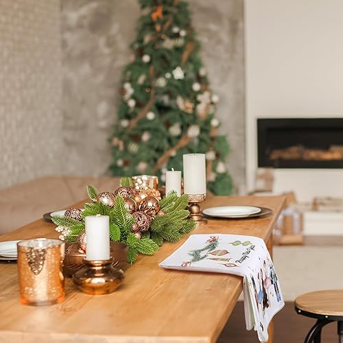 Miniatura 6 de Bencailor 6 toallas de cocina navideñas de 15.75 x 23.62 pulgadas, toallas de mano de Navidad para decoración de cocina, regalo de inauguración de