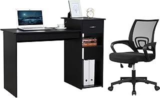 Yaheetech Home Office Modern Desk and Chair Set Computer Desk w/Drawer &...