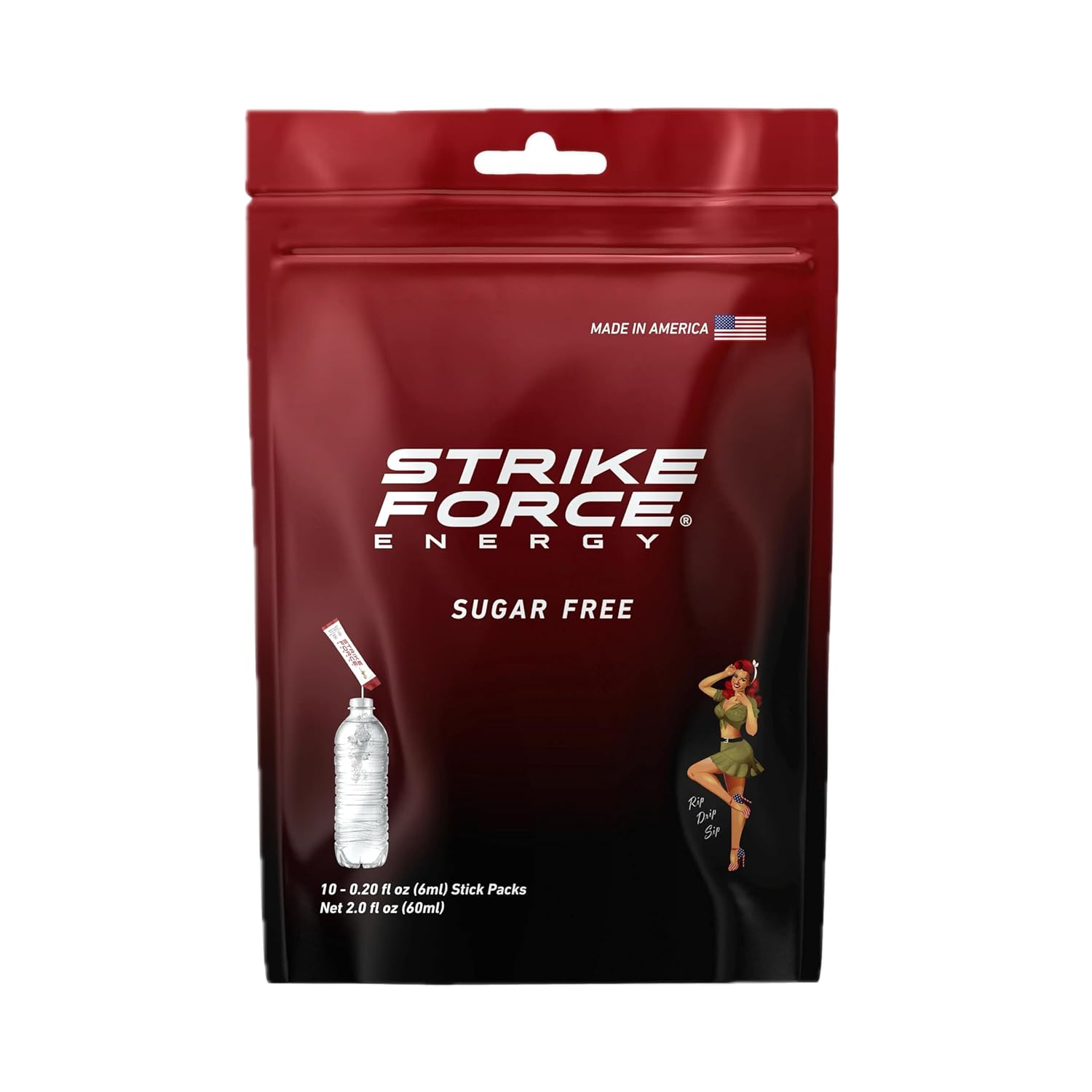 Strike Force Energy Drink Mix - Grape Flavor - Natural Tasting Caffeine Drink - Turn Any Drink into a Healthy Energy Drink - Zero Calories, Keto Friendly, Sugar Free, Pre Workout (40 Liquid Packs)