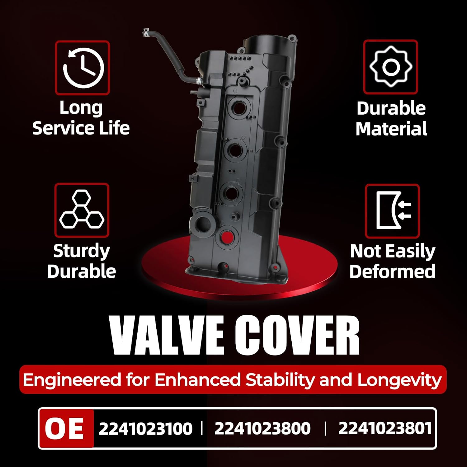 MITZONE Aluminum Valve Cover Compatible with Hyundai Elantra Tiburon Tucson 2004-2009 Kia Spectra Spectra5 Sportage 2004-2010 2.0L, Replace 2241023100 2241023800, with Gasket & Cap