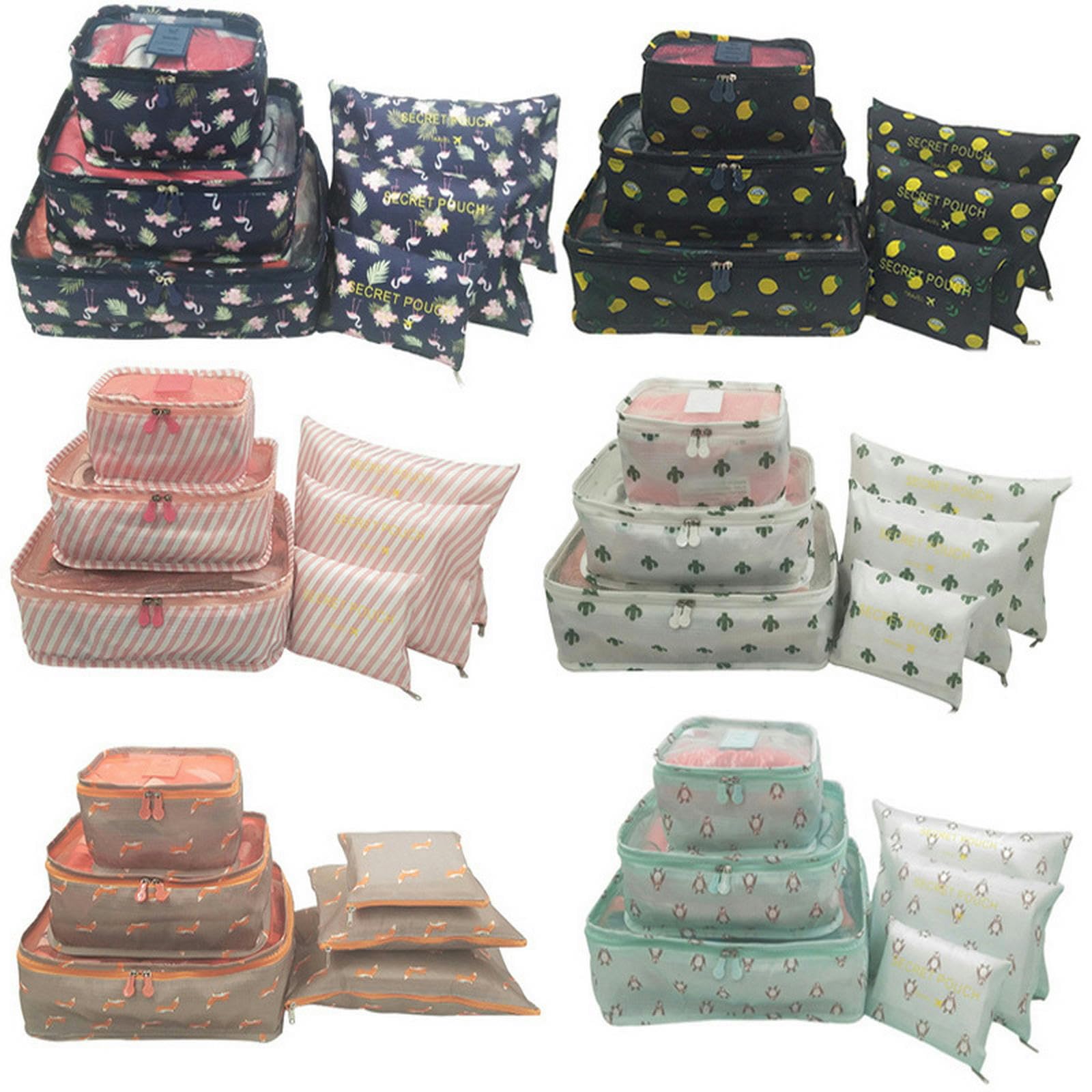 Verpackungswürfel, 6-teiliges Set, Reise-Organizer, Aufbewahrungstaschen, tragbarer Gepäck-Organizer, Kleidung, ordentliche Tasche, Koffer, Verpackungswürfel-Etui, Blau 3