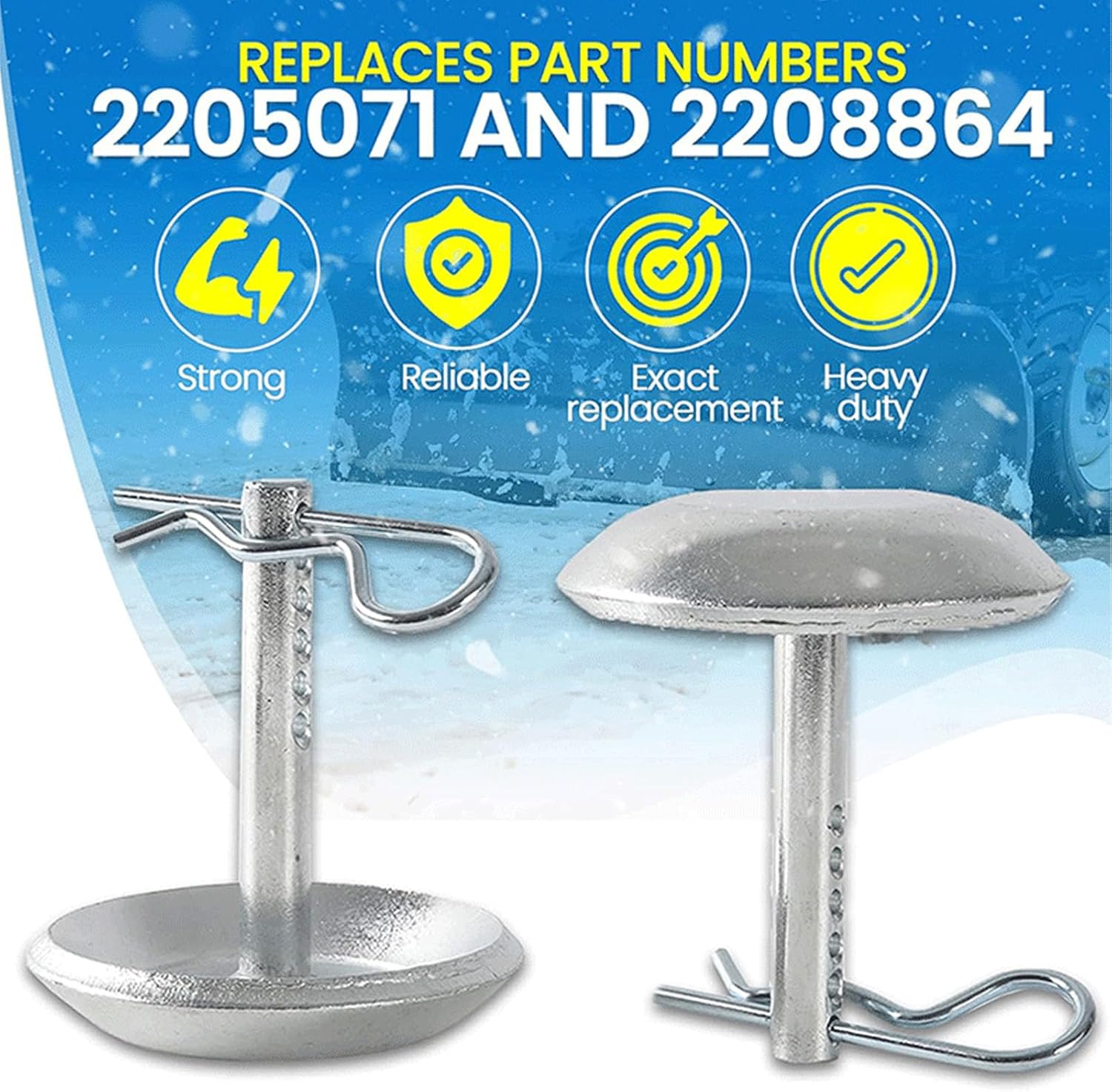 Snow Plow Feet 2208864 Metal Height Adjustable Snow Plow Skid Shoes with Pins and Washer Accessories for Polaris ATV UTV