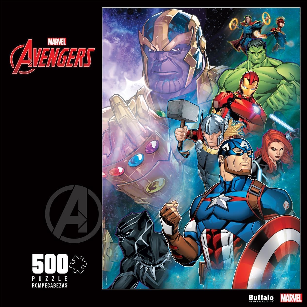 Buffalo Games - Marvel - Thanos vs. The Avengers - 500 Piece Jigsaw Puzzle for Adults -Challenging Puzzle Perfect for Game Nights - Finished Size is 21.25 x 15.00