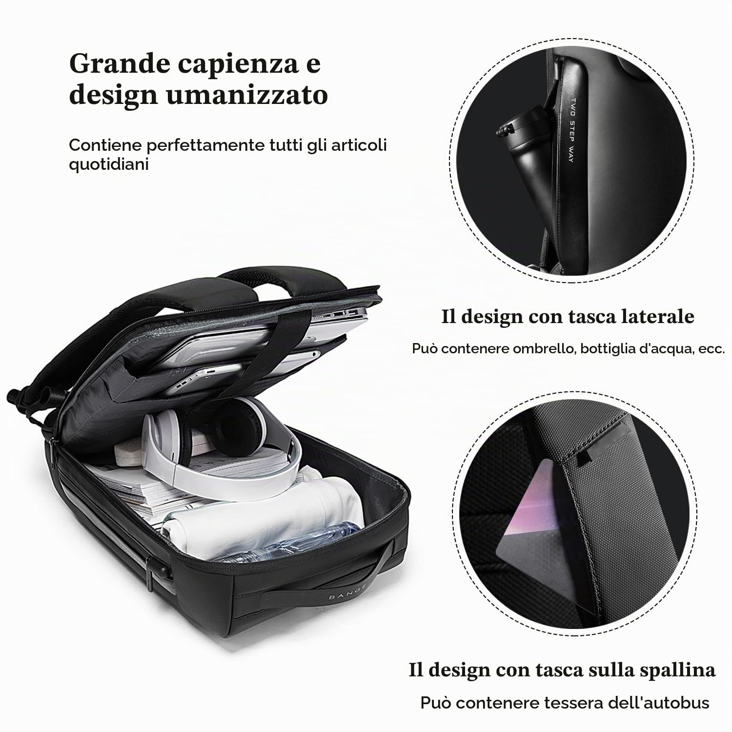 FANDARE Zaino per computer portatile da lavoro, antifurto, grande zaino da viaggio, con porta di ricarica USB, impermeabile, borsa per computer universitaria, scuola, borsa per libri per donne e