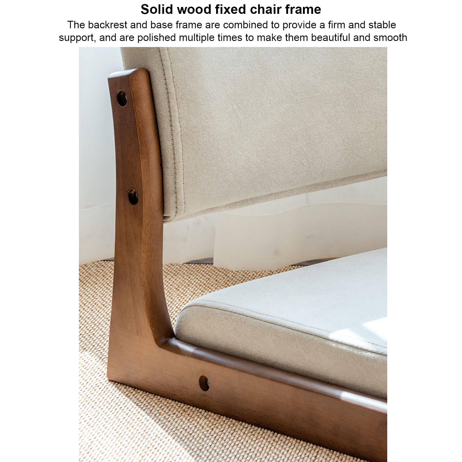 Silla de suelo sin patas con respaldo, cojín tatami de estilo japonés para meditación, sala de estar y asientos de juego, diseño cómodo y compacto