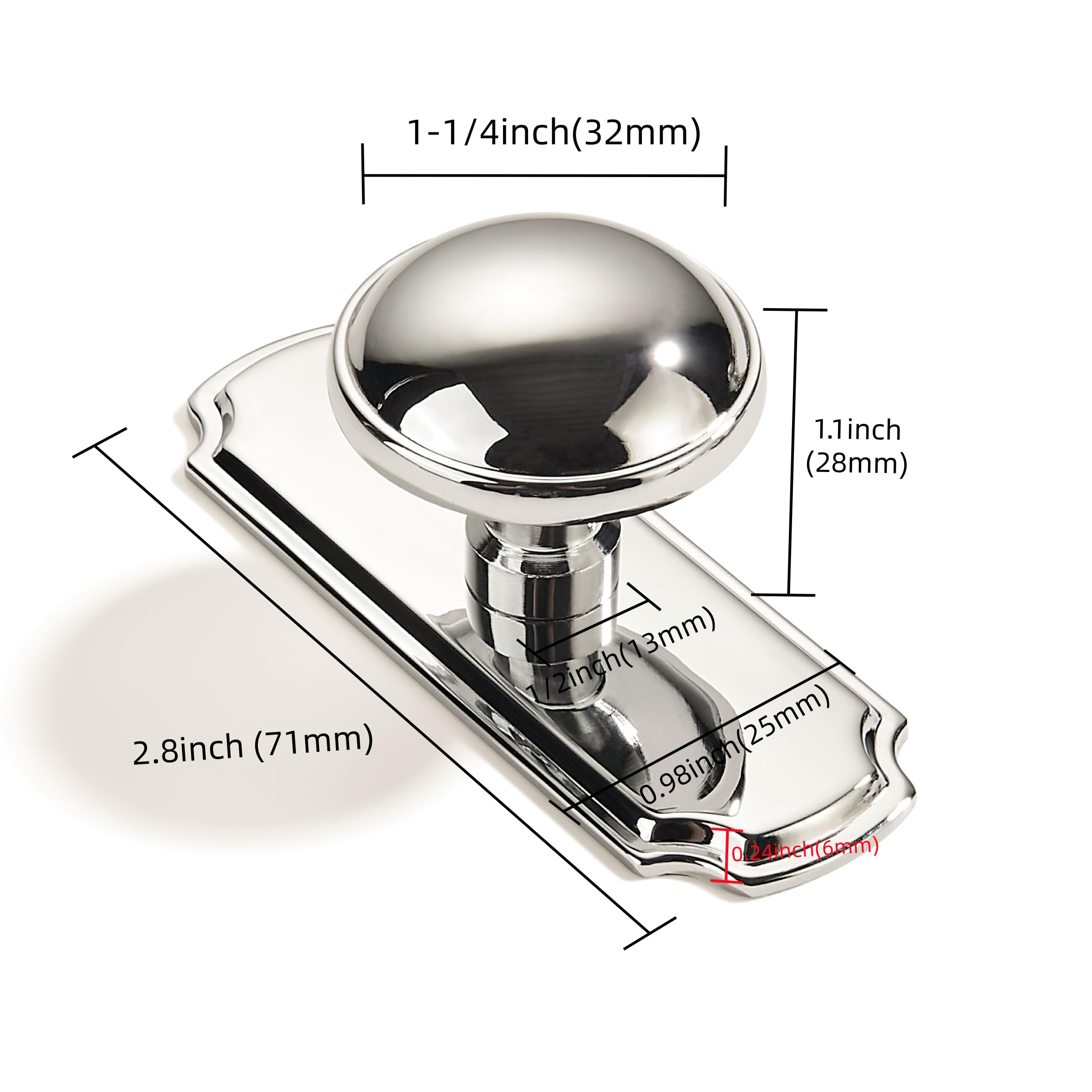KHTUMEWARE-KH270 Round Knob, Polished Nickel, 1-1/4 in (32 mm), 2-Pack in Polished Nickel — KHTUMEWARE