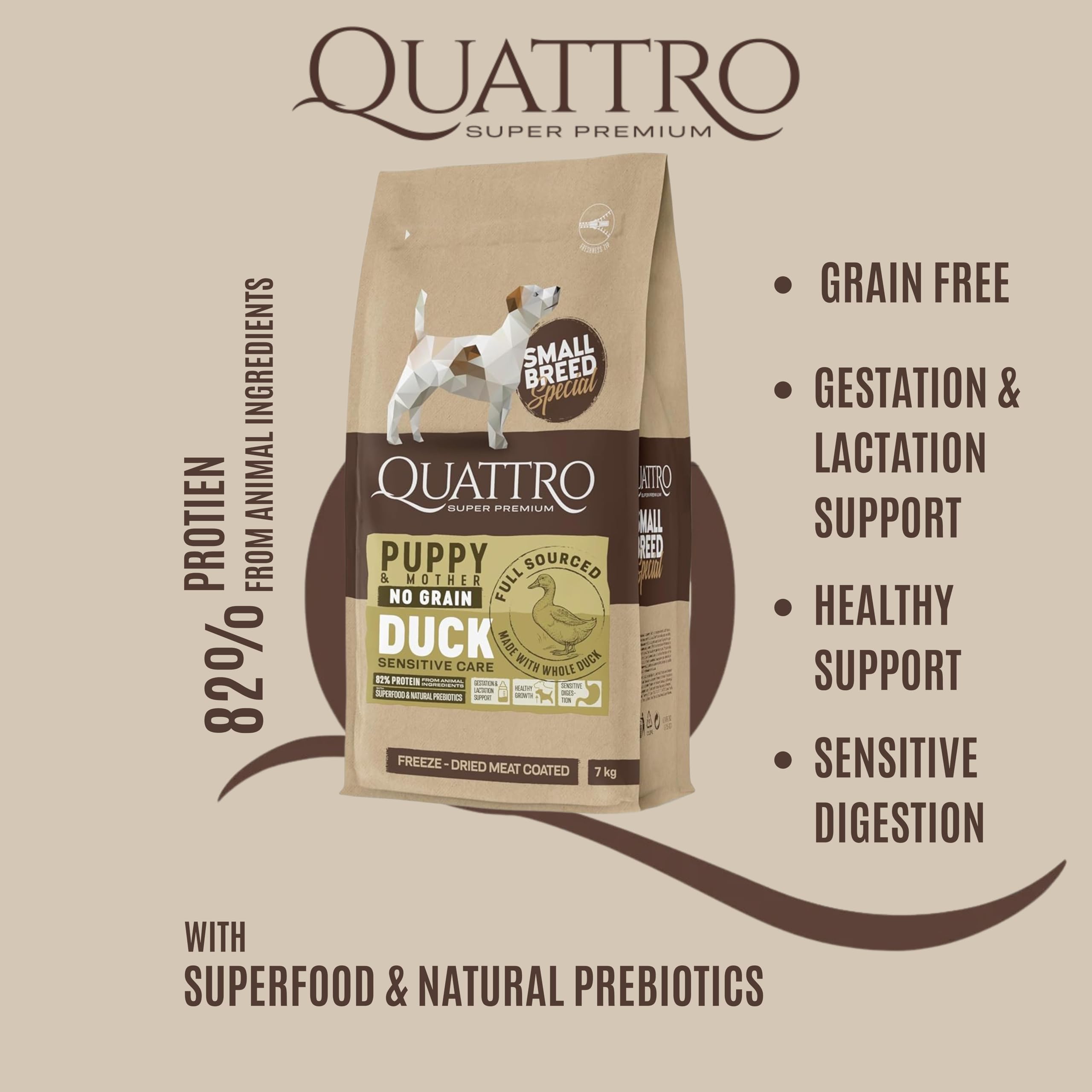 Quattro Ente Kleine Rassen Welpen & Mutter (7 kg)