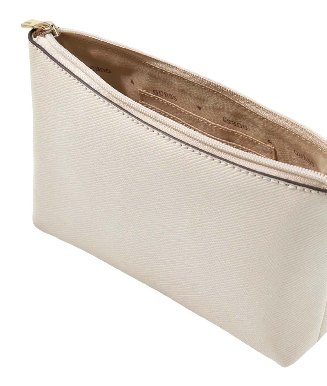 GUESS borsa per utensili Laurel II Wristlet Pouch Bone avorio