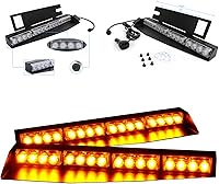 Vista 1 de Baliza con visera LED de 32W, luz estroboscópica de emergencia para parabrisas, lámpara de tablero con plataforma con montaje separado, Ambar