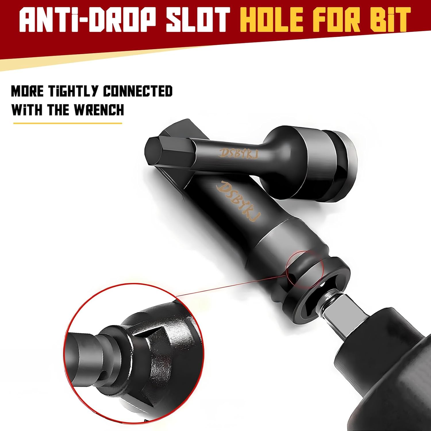 14mm Hex Impact Drill Socket Set, H14 1/2-inch Impact Drive Hex Socket, Cr-Mo Steel Hex Extended Adapter(1/2-14mm)