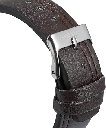 FORSINING Men's Mechanical Hand Wind Analog Sport Style Wrist Watch with Leather Strap, White and Brown , Fashion