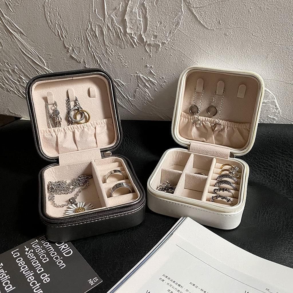 Jewelry Organizer Jewelry Box Small Jewelry Box, High-end Travel Jewelry Storage Box,Ring,Earring,Necklace,Simple Portable Jewelry Gift Box Jewelry Case Jewelry Display Storage (B)