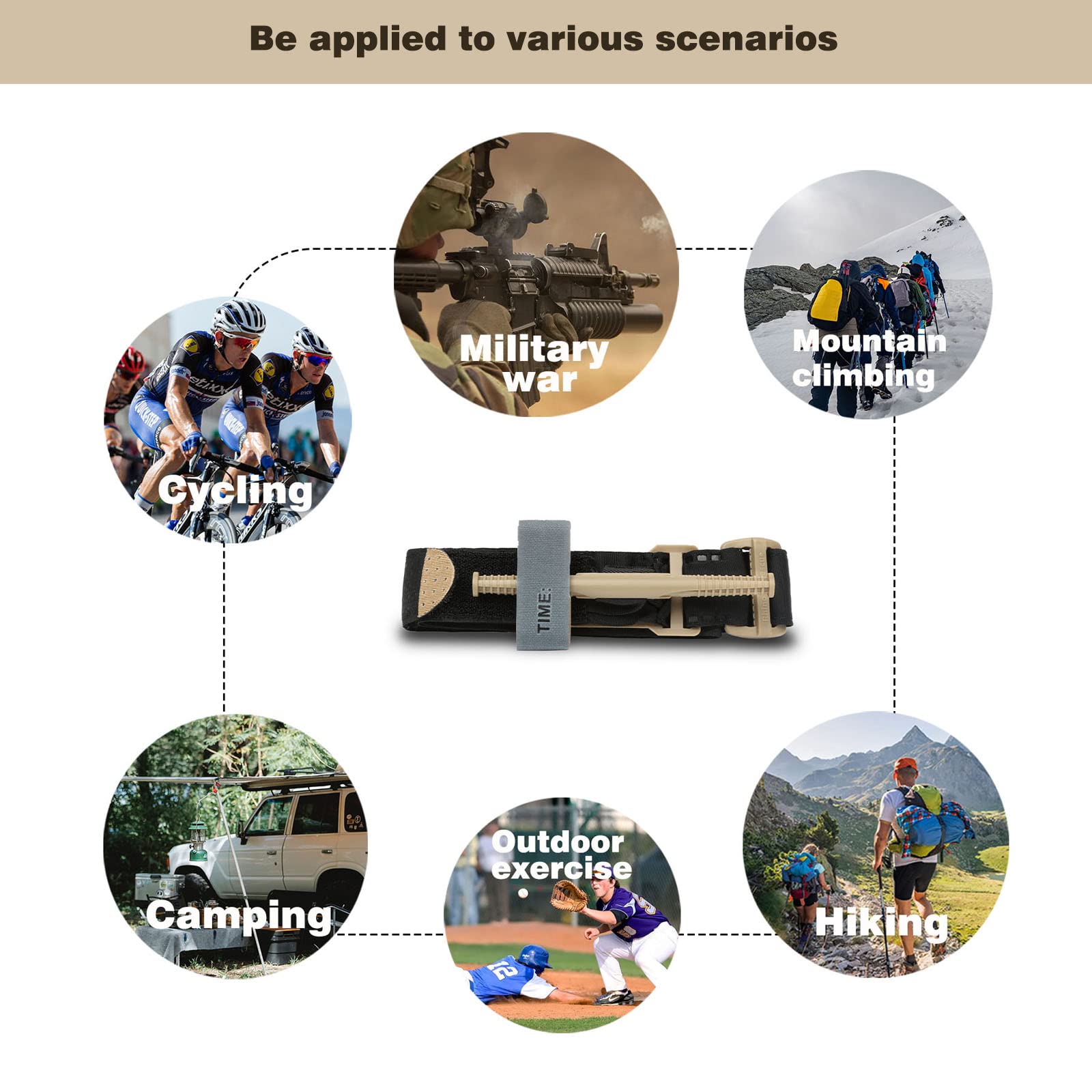 RHINO RESCUE Tourniquet con Soporte, EMT Mil-Spec Tactical con Cabrestante | Kit de primeros auxilios para hemorragias de emergencia, control al aire libre