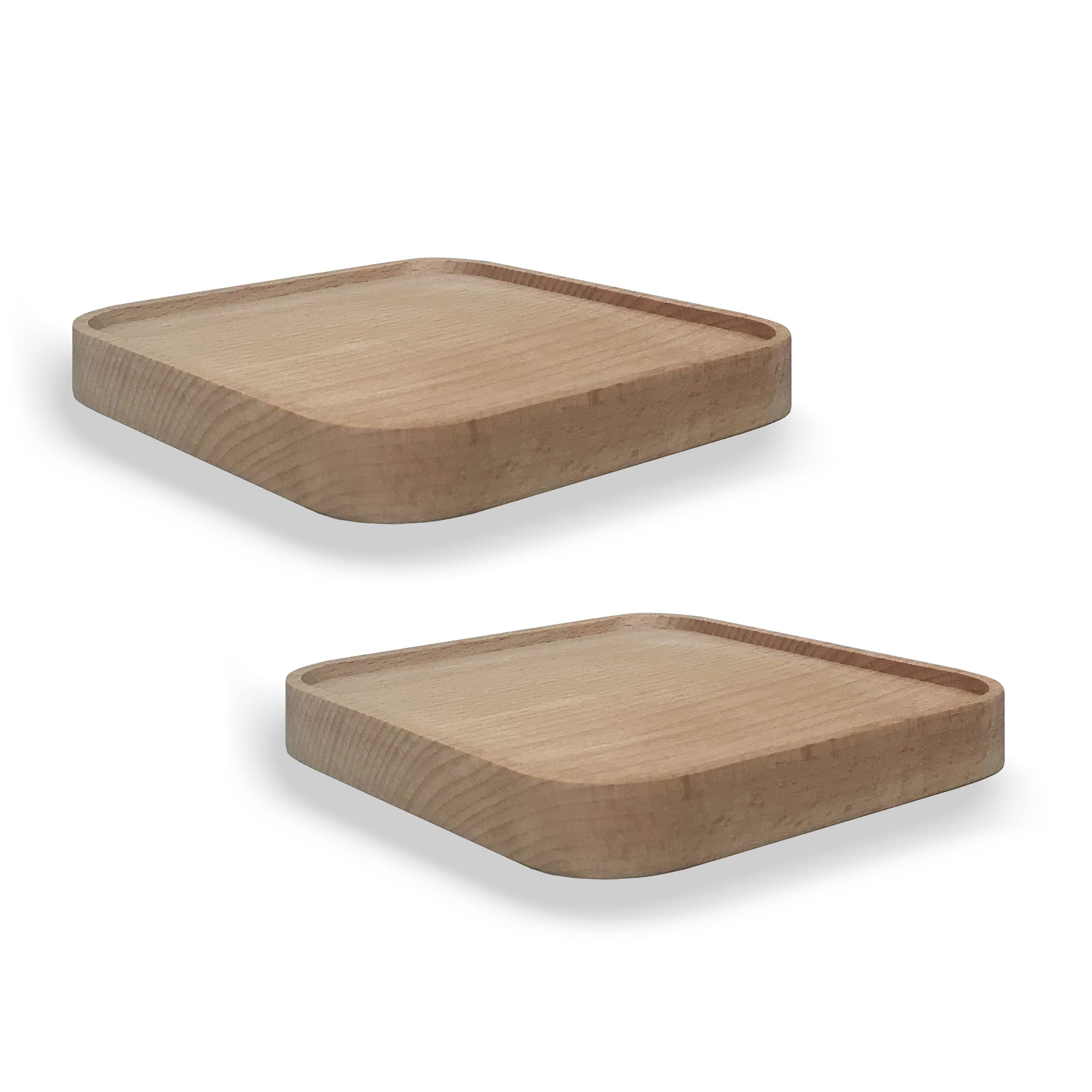 anaan Raft Estantería de Pared Madera cuadrados Baldas Flotante Estanterias de Pared Estante Colgante Mural Suspendida Exhibición para plantas vela foto Decoracion Diseño Juego de 2 (Cuadrado 15cm)