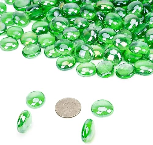 Miniatura 3 de onlyfire Cuentas de vidrio planas para hoguera de propano, rocas de vidrio reflectantes de 12 pulgada, canicas planas de 10 libras para chimenea de