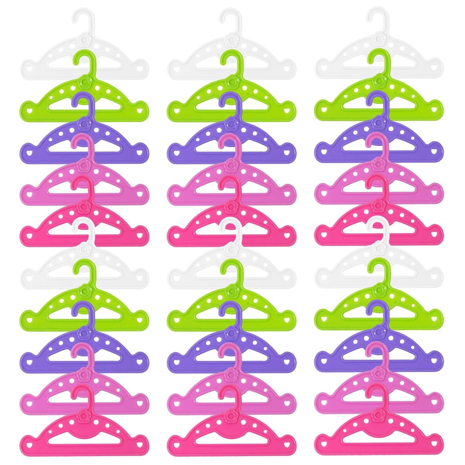 Gansdnek 30PCS Doll Wardrobe Hangers, Miniature Plastic Doll Clothing Storage Rack Hangers for Doll Clothing Space-saving Miniature