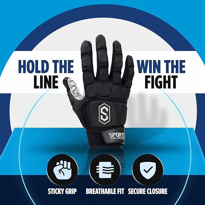 Guantes de fútbol lineman Sports Unlimited blancos talla L miniatura 4