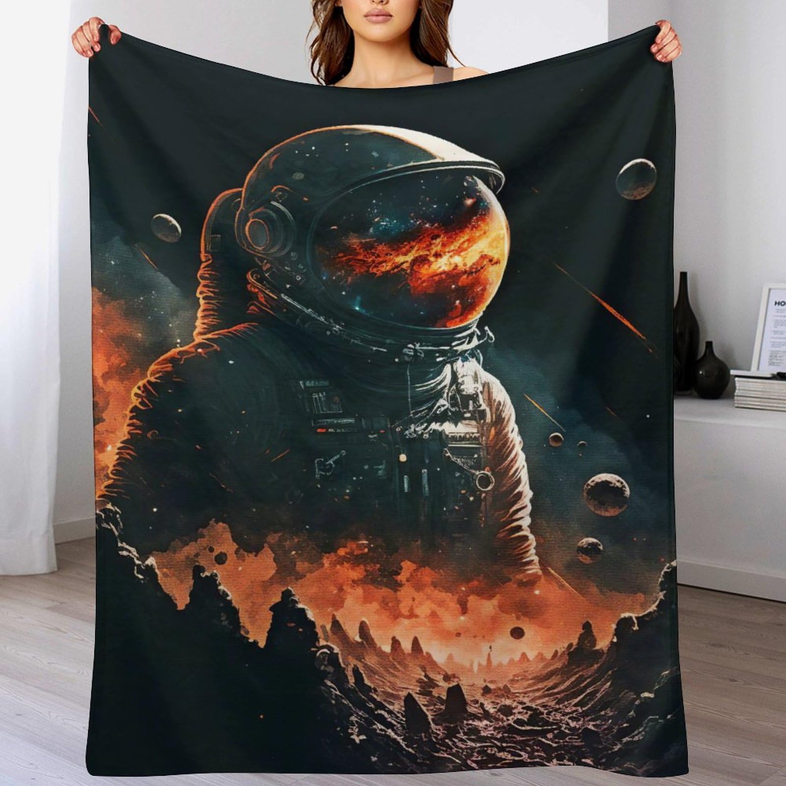 Manta de sofá astronauta de abrigo acolchada 130 x 180 cm