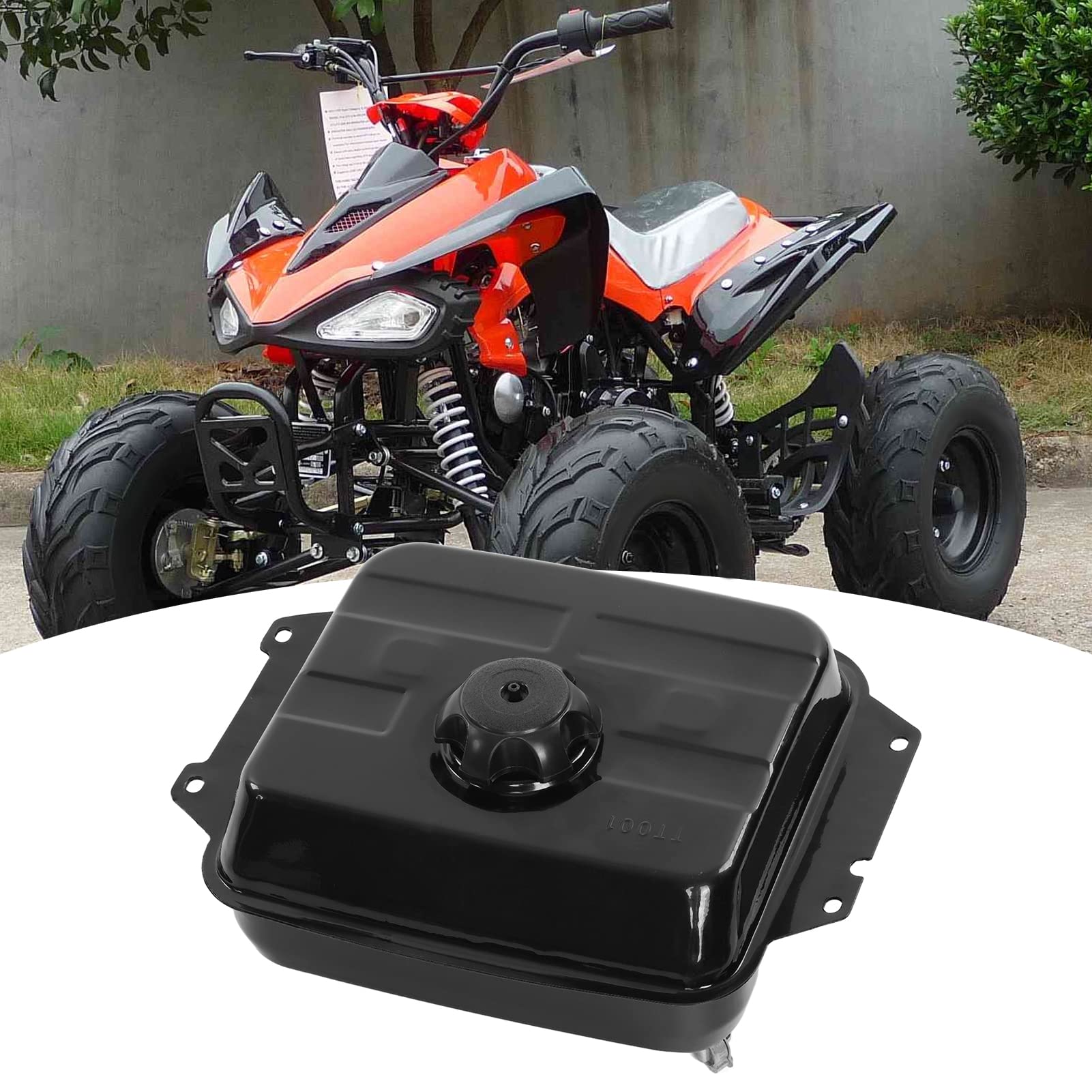 Réservoir de Carburant Métal 6L avec Bouchon, Anti-corrosion pour Go Kart ATV Taotao, Moto Quad Moteur