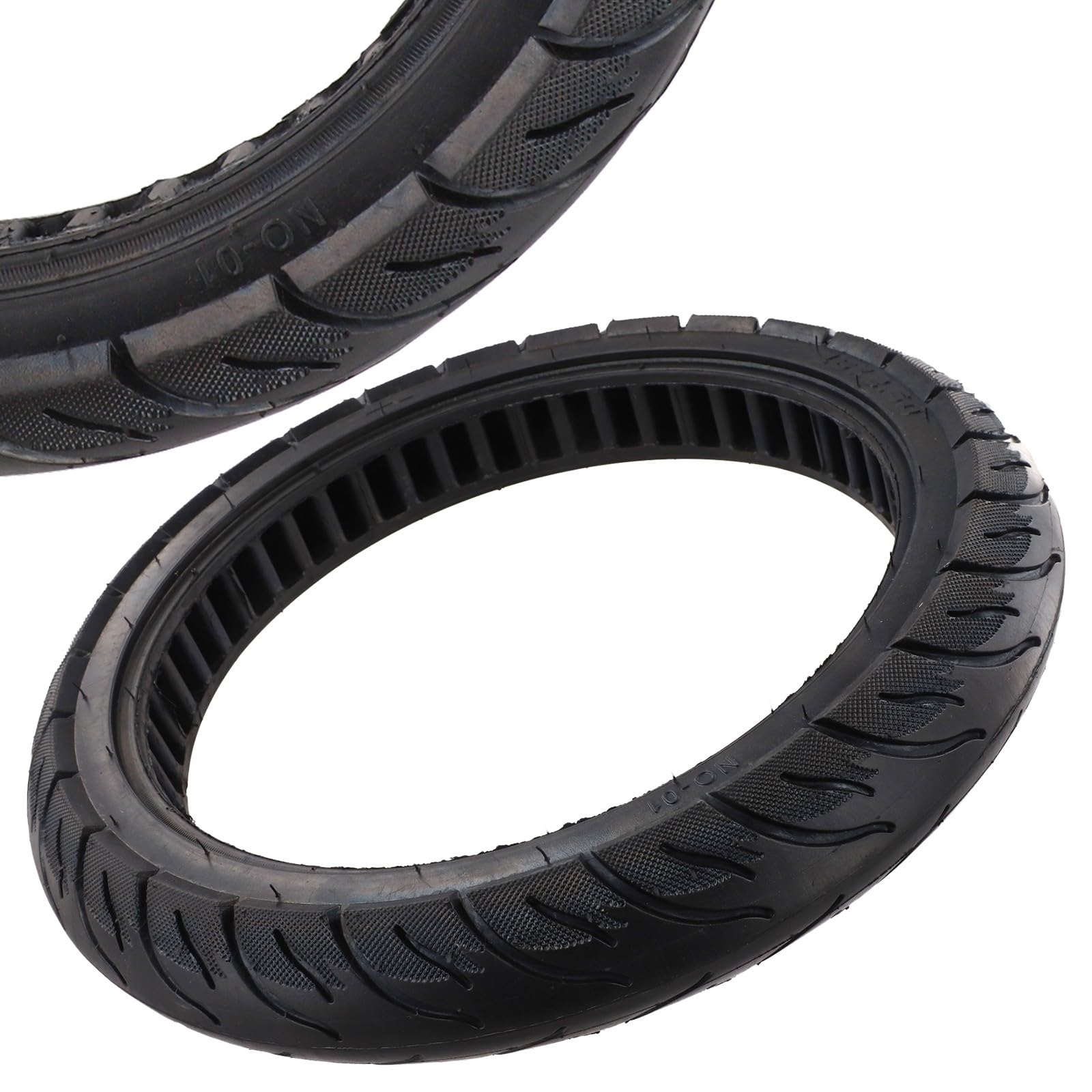 Neumáticos macizos de 16 x 2,50 pulgadas para coche eléctrico, neumáticos de goma maciza a prueba de pinchazos con perfil fuerte, resistente al desgaste y duradero, color negro