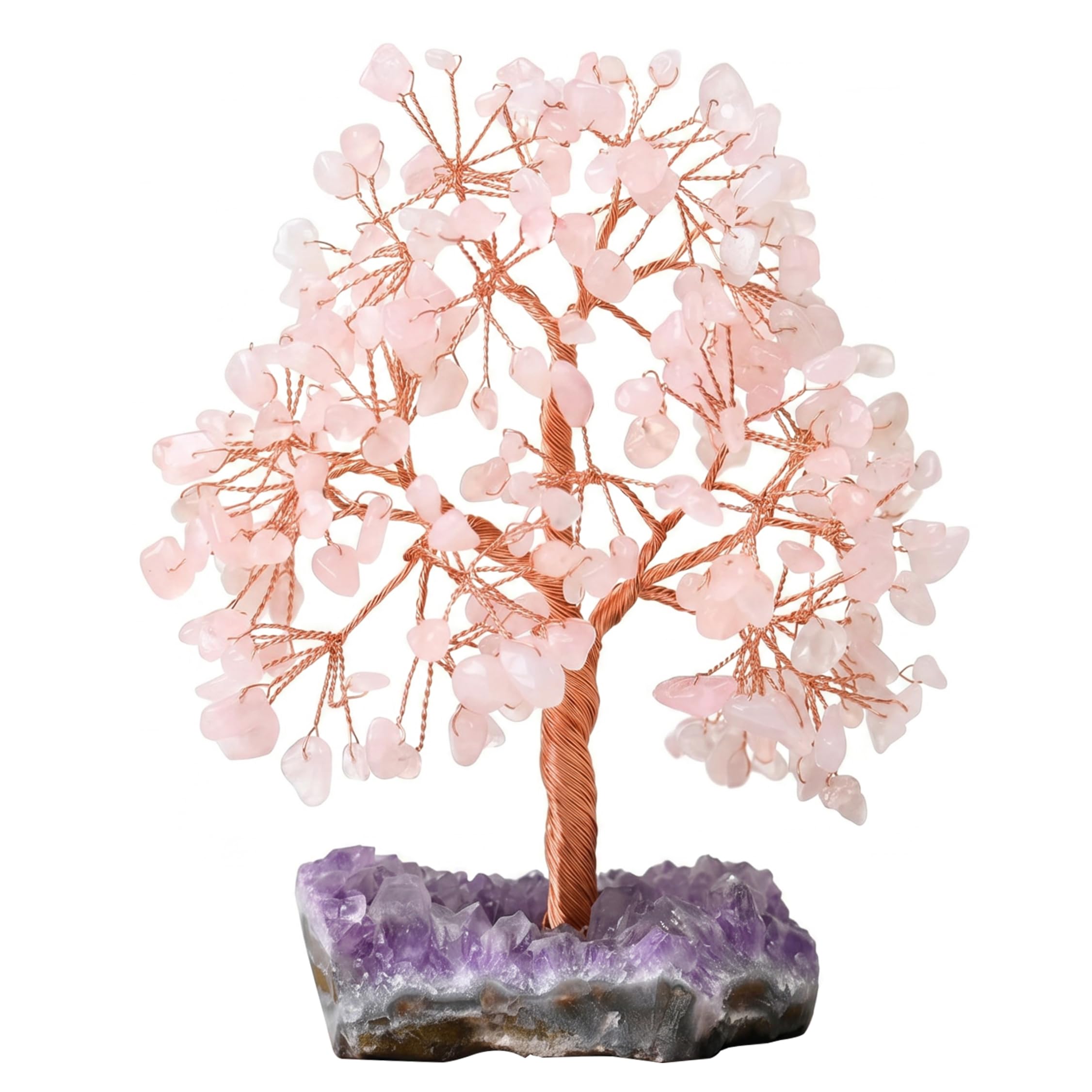 Hperu Crystal Tree, Multi-Branch Crystal Tree With Amethyst Cluster Base - Adjustable Crystals Decor for Home & office, Amethyst