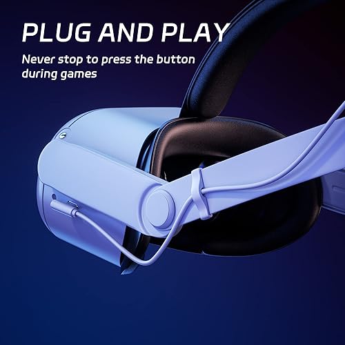 Miniatura 5 de QWOS RGB Comfort Battery Head Strap 8000mAh for Oculus Quest 2 - Extend 7hrs Playtime - Adjustable Elite Strap with Super Soft Thickened Pad for