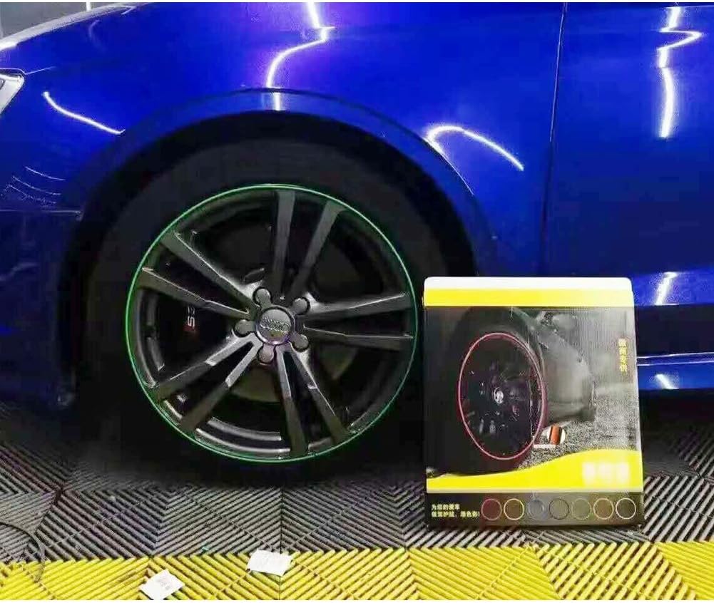 Stretchable Rubber Protection Ring Car Wheel Trim Strip with Glue Color Red