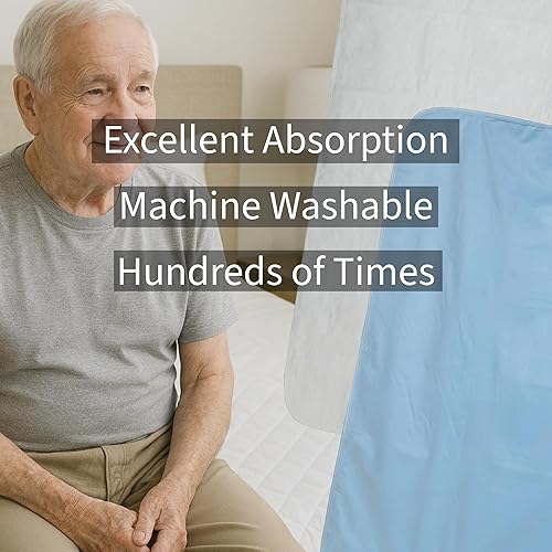 Miniatura 2 de Almohadillas de cama XL lavables y reutilizables de 36 x 54 pulgadas impermeable absorbente para incontinencia paquete de 3 unidades con protección