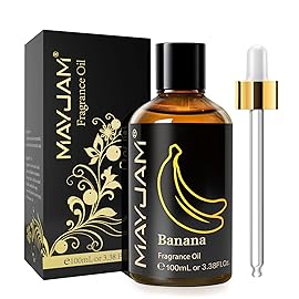 MAYJAM 100ML/3.38FL.OZ Banana Fragrance Oils with Glass Dropper, Essential Oils for Diffusers for Home, Long Lasting Scented Oils for Diffusers Soap Candle Making