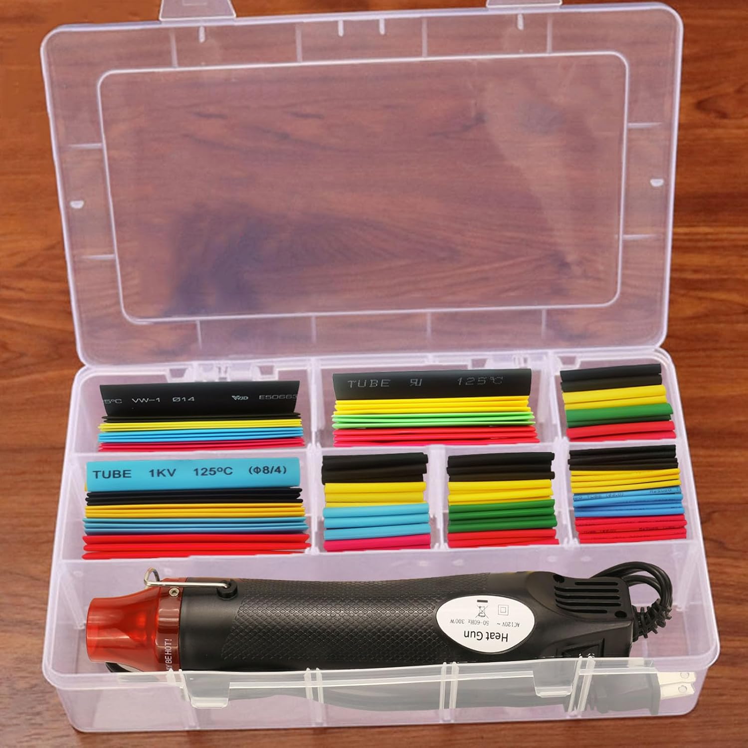 Heat Shrink Tubing Kit Mini Heat Gun for Shrink Tubing - 328pcs 2 1 Wire Shrink Wrap Tubing